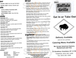 Buffalo Grille Llc menu