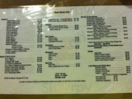 Back Street Cafe menu