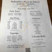 De Petrillo's Pizza Bakery menu