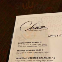 Chaz on the Plaza menu
