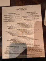 La Cave Food Wine Hideaway menu