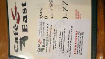 Eastside Cafe menu