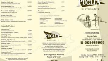 Pizzeria Puglia menu