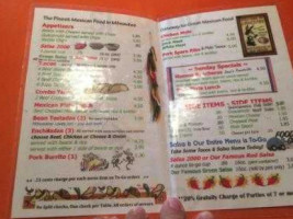 Conejito's Place Mexican menu