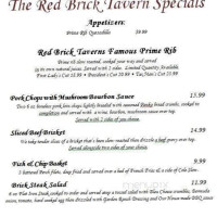 Red Brick Tavern menu