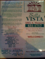 Bella Vista menu