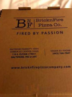 Bricknfire Pizza Company menu