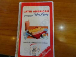 Latin American Cuban Cuisine menu