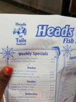 Heads or Tails Seafood and Restaurant menu