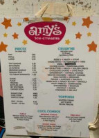Amy's Ice Creams menu