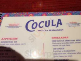 Cocula Mexican menu