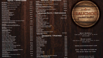 Gauchos Gourmet Market menu