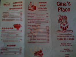 Gina's Place menu