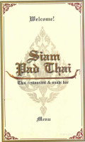 Siam Pad Thai menu