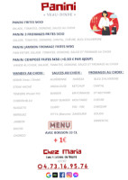 Chez Maria menu