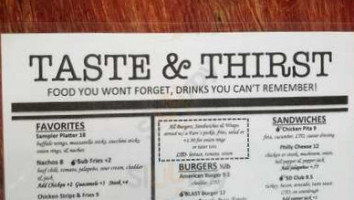 Taste Thirst menu