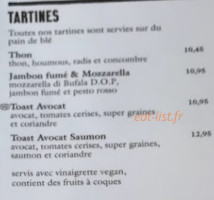 Le Pain Quotidien Vieux Lille menu