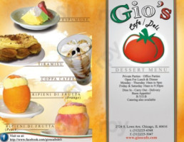 Gio's Cafe And Deli menu
