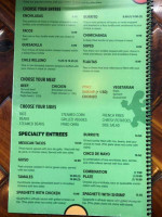 Ramiro's Mexican menu