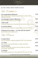 Château de Courcelles menu