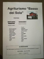 Agriturismo Basso Dei Sola menu