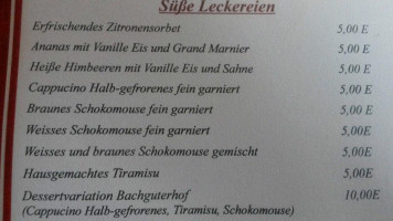 Bachguterhof menu