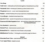 Fraser Cafe menu