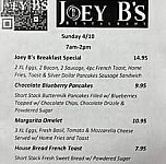 Joey B's menu