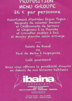 Ibaina menu