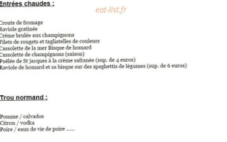 Brasserie Les Terrasses menu