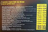 Galetos Copa Rio menu