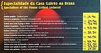 Galetos Copa Rio menu