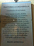 La Selvarella menu