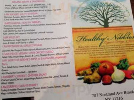 Healthy Nibbles menu