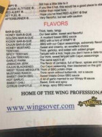 Wings Over Boston menu