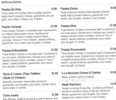 Tico’s Mex Mex menu