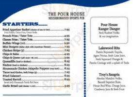 The Pour House menu