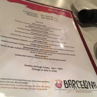Barcelona Tapas Restaurant @ Artisan Hotel menu