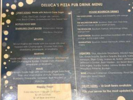 Deluca's Pizza Pub menu