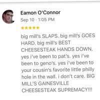 Big Mill's Cheesesteaks inside