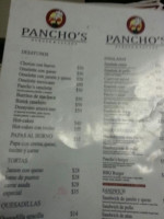 Pancho's Burguer menu