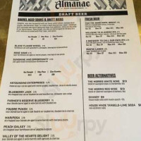 Almanac Beer Taproom menu