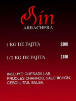 Min Arrachera menu