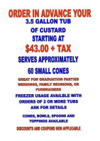 Hank's Frozen Custard menu