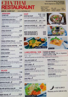 Cha Thai menu
