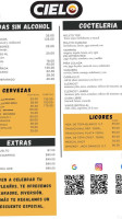 El Cielo Rockstaurante menu