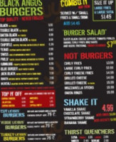 Black Burger menu