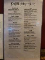 Knickerbocker Tavern menu