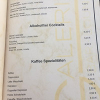 Galerie Bar Lounge menu