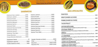 Snack La Varangue menu